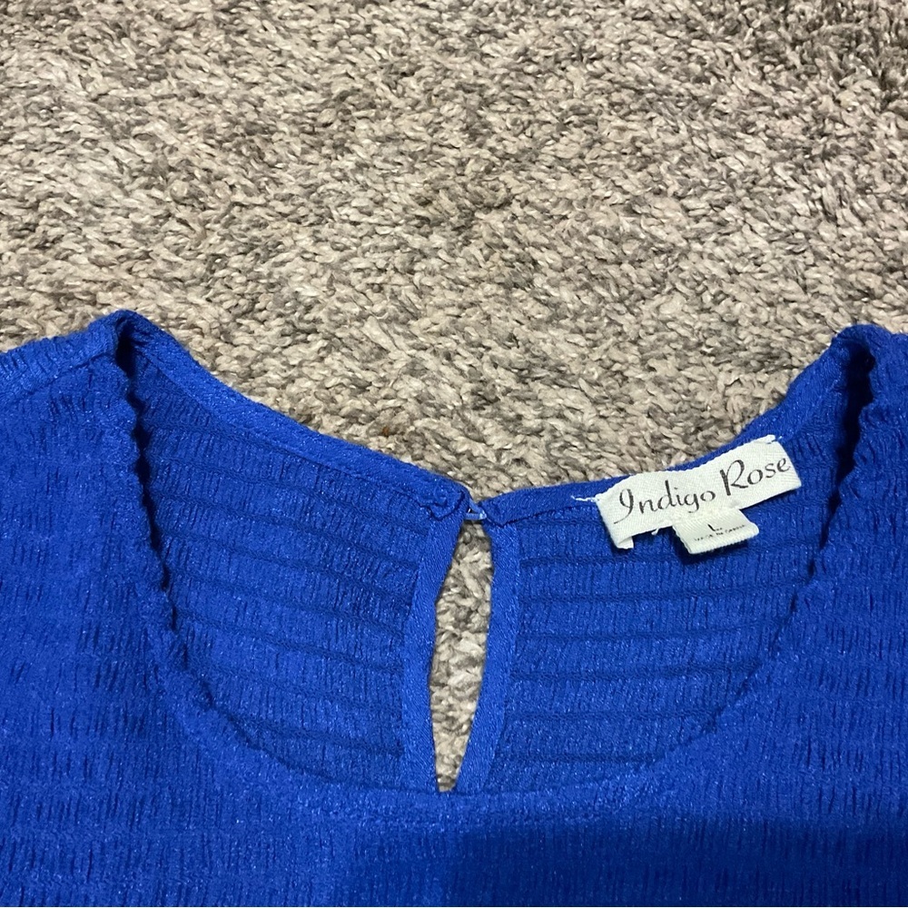 Indigo Rose Royal Blue Dress. Size Large - Picture 5 of 9